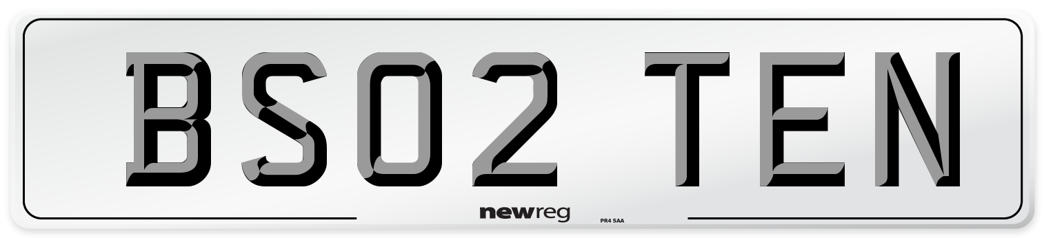 BS02 TEN Number Plate from New Reg